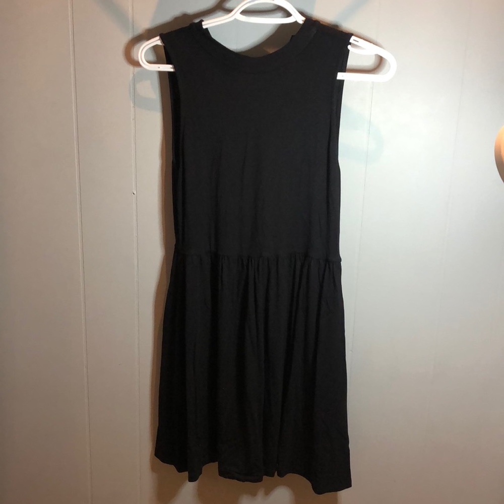 High neck skater dress with open back